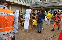 避難所受付の様子