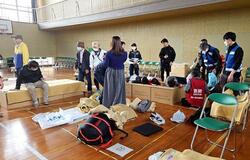 段ボールベッド作成体験